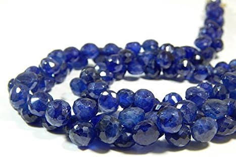 blue sapphire onion faceted teardrop beads 100 persent natural gemstone size 9 to 6 mm 9.5