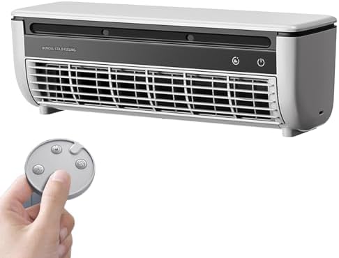 Mini Portable Air Conditioner, Portable Cooling Air-Conditioning Fan, No Drilling Kitchen Wall Wireless Charging Air Conditioner Fan, Ice Mist Ions, Rapid Cooling, for Home Kitchen (White)