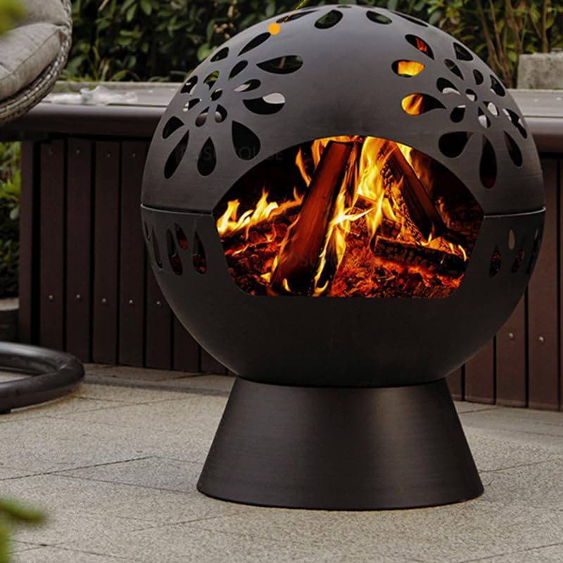 Outdoor Fireplaces Multifunction Charcoal Brazier Iron Steel Fire Pit for Outdoor Heater Camping Barbecue Grill Creative Round Winter Fire Pits