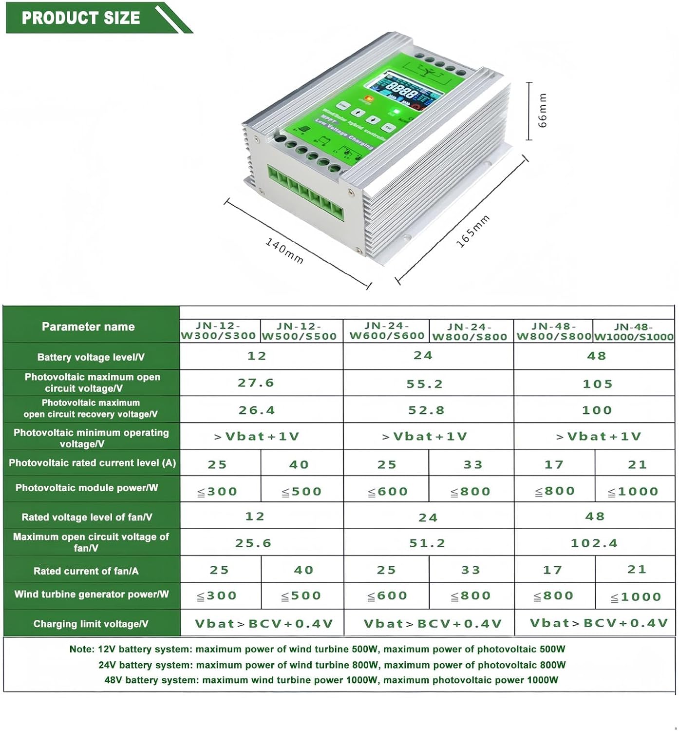Hybrid Solar Wind Power Systems, Mppt Charge Controller, 12v/24v/48v Hybrid Solar Wind Power Charge Controller for Wind Turbines and Solar Panels,12V-400W