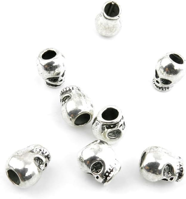 Jewelry Making Charms Antique Silver Tone Color Jewellery Charme Findingss Bulk Wholesale Suppliers Arts Crafts 955HA Skull Loose Beads