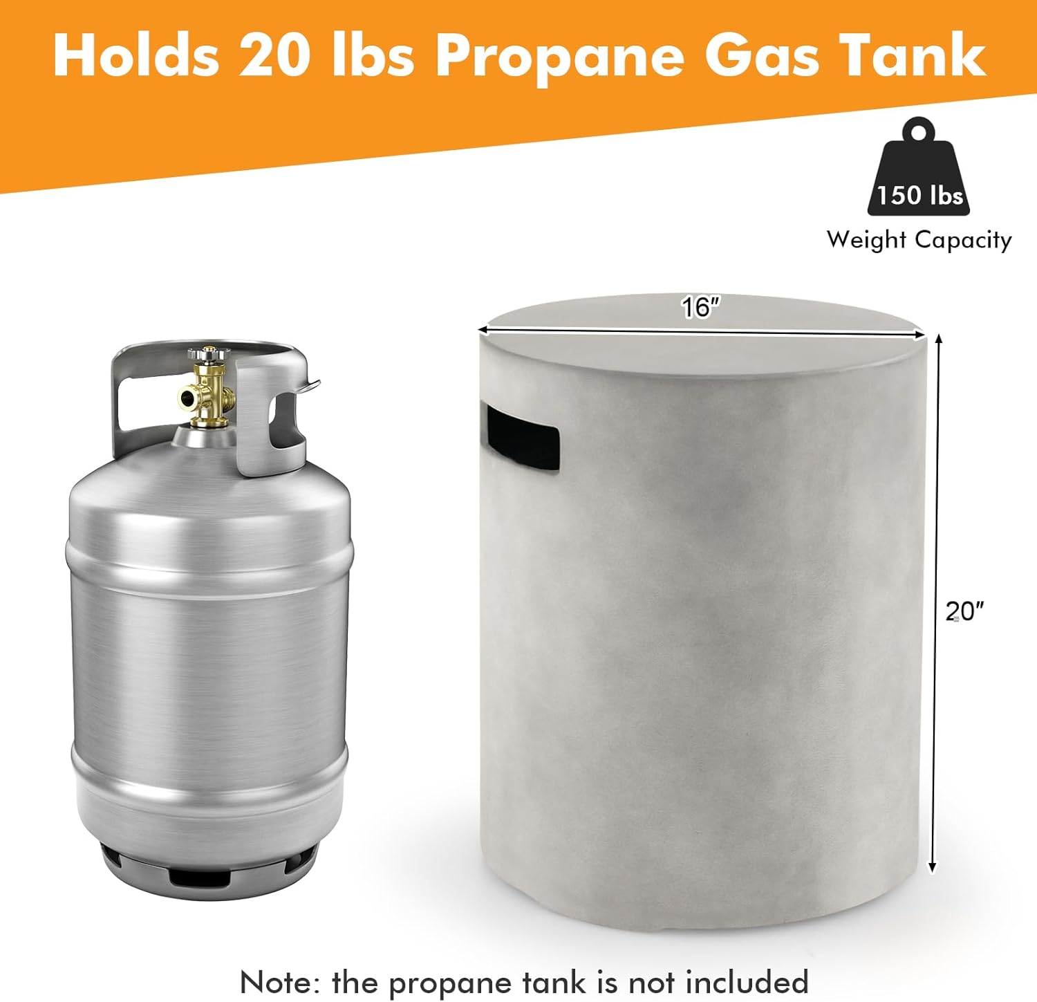 Giantex Propane Tank Cover Table - Outdoor Gas Tank Storage Side Table Fits 20 LBS Propane Gas Tank for Gas Fire Pit Gas Grill Griddle Propane Stoves, Tank Holder with Handles, Hideaway Table, Gray