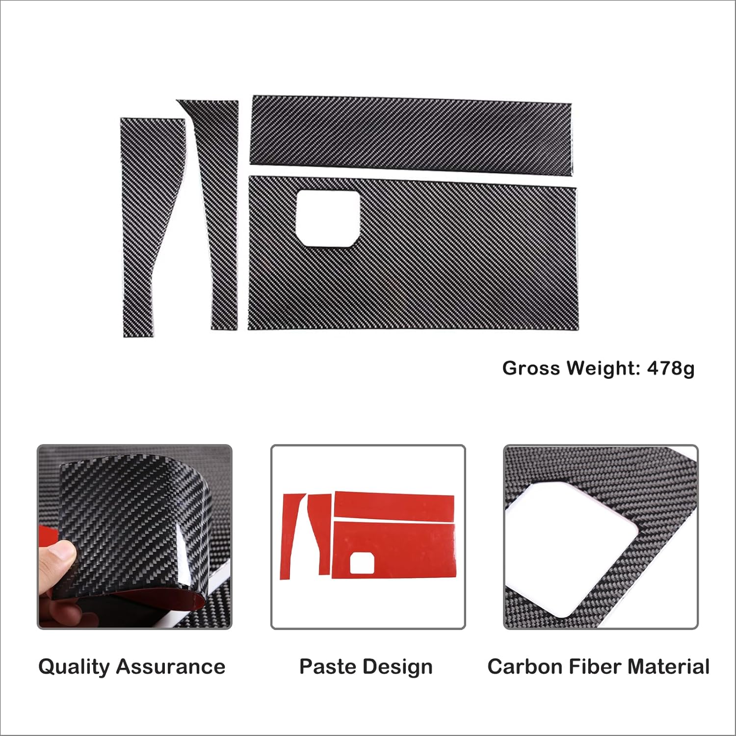 Aunginsy Car Passenger Glove Box Panel Trim Sticker Compatible with Toyota Tundra/Sequoia 2022 2023 2024 Pickup Truck Real Carbon Fiber Decorative Sticker Protection Cover Interior Accessories