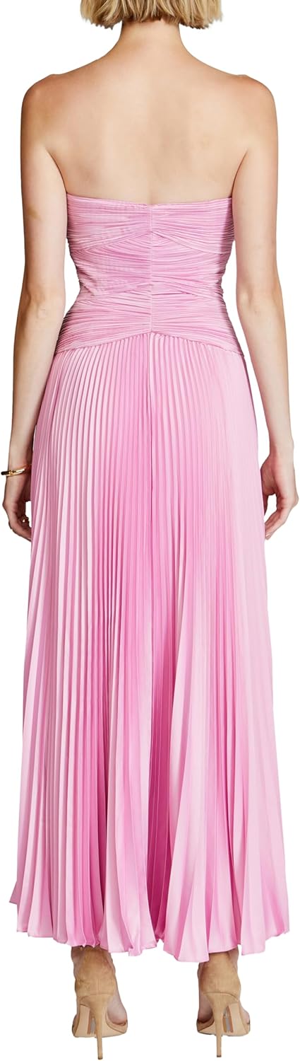 AMUR Womens Carolyn Pleated Midi Dress