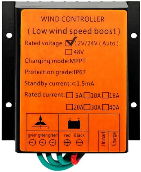 10A- 40A 12V 24V Auto 48V MPPT Wind Charge Controller for Wind Turbine Generator Water Proof IP68 for Home Use(6000W-9000W)