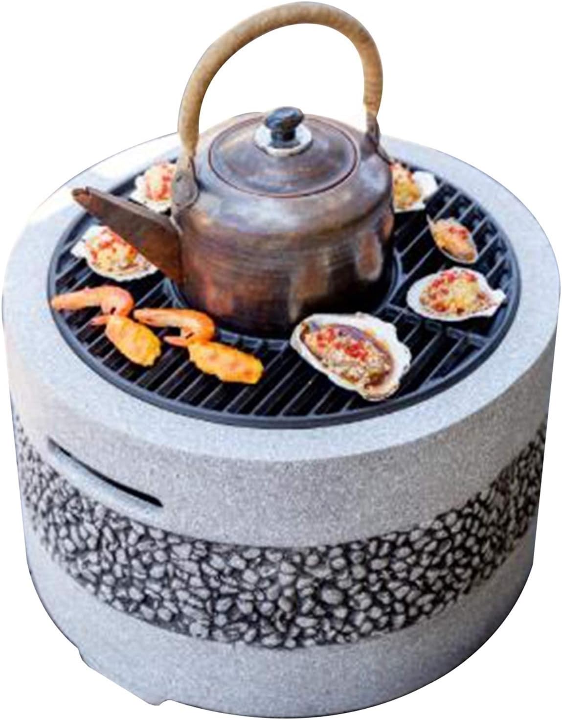 Outdoor Fire Pit Garden BBQ Grill Kit, Backyard Patio Garden Fireplace Camping Outdoor Wood Burning Fire Pit Bowl, Outdoor Heater, 55.5cm/21.9