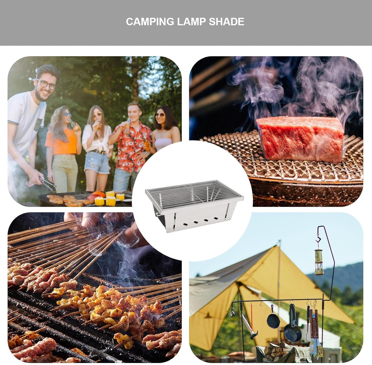 Portable Fire Pit | Heat-Resistant Windproof Outdoor Cookware - Portable Charcoal Grill | for Hiking Garden Balcony Backyard Patio Traveling Picnic Party Bonfires