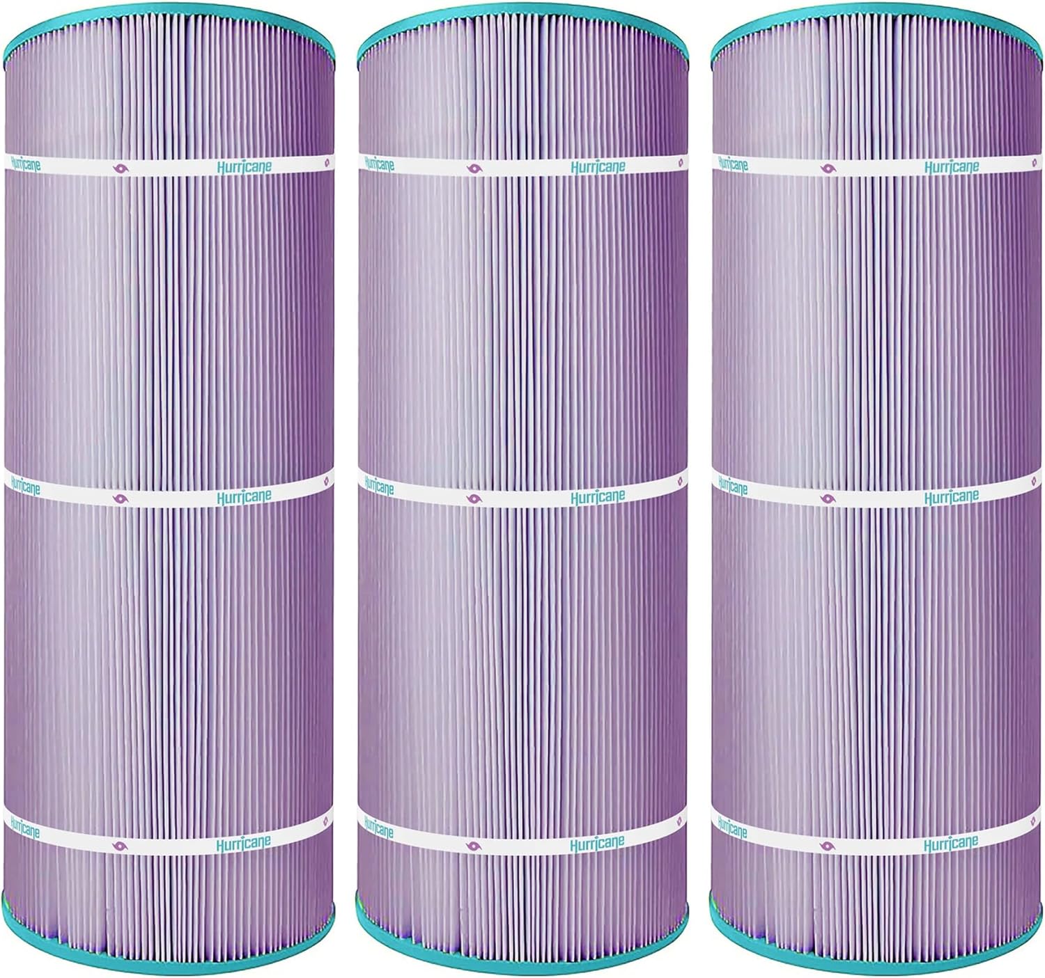 Hurricane Filters 3 Pack HF8410-01 Platinum Purple Pool Filter Cartridge - Replacement for PJANCS100, Unicel C-8410, Filbur FC-0821, Jandy Industries CS 100