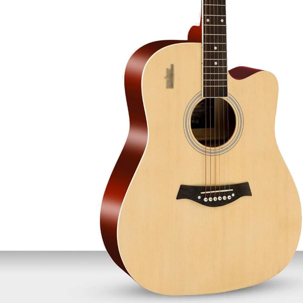 Etlegor Classical Guitar 41 Inches Dreadnought Cutaway Beginner Veneer Spruce Wooden Guitar Kit with Bag, Strings, Picks,5 Colors (Color : E)