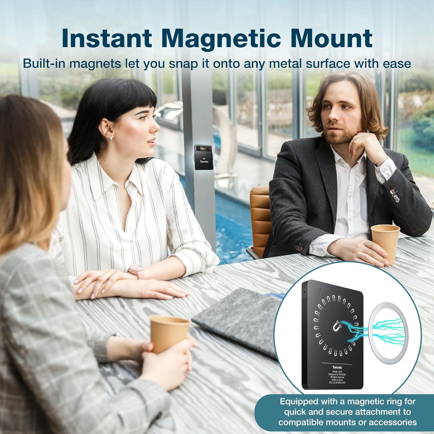 Turonic L813 AI Voice Recorder with AI Technology – 128GB, USB-C, Dual Mics, Noise Canceling, Transcription, File Security, Compact Design for Work, Study, and Interviews