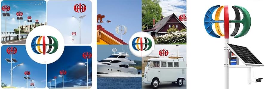 1200W Vertical Axis Wind Turbines Generator,220V 12V 24V 48V Magnetic Levitation Wind Turbine with MPPT Controller for Home Street Lighting(White)