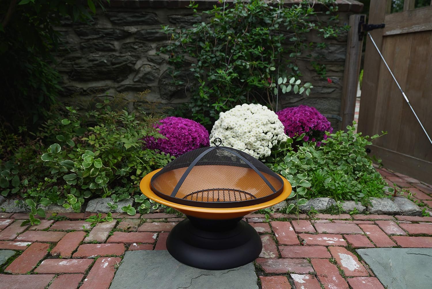 LF273AORG Vesta Orange Enameled Fire Bowl/Pit, Powder Coated Steel