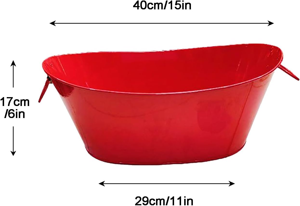 Burn Can for Paper, Burn Barrels for Outside, Tabletop Fire Pit, Table Top Fire Pit, Outdoor Fire Pits, Metal Bucket for Leaves, Trash, Backyard Debris(Red)