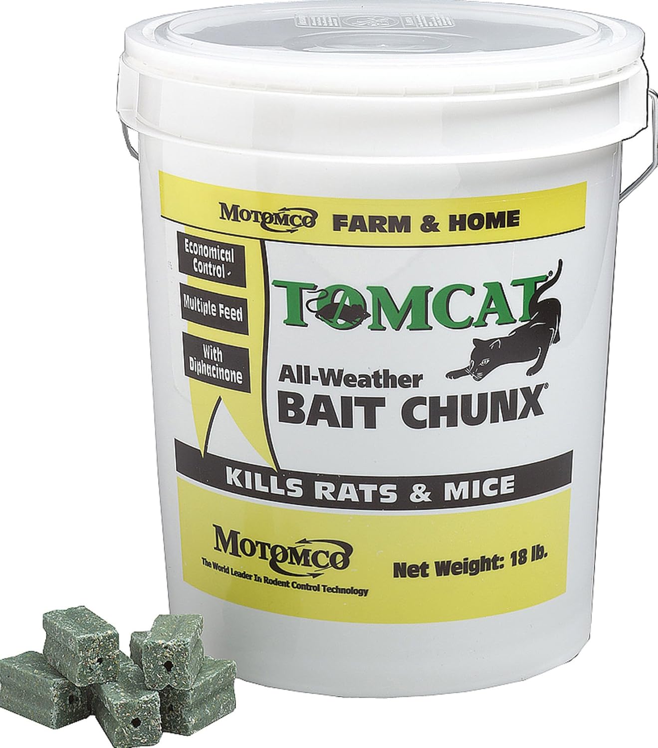 MOTOMCO, 1 oz/18 lb 008-32448 Tomcat All-Weather Bait Chunx Rat and Mouse Killer