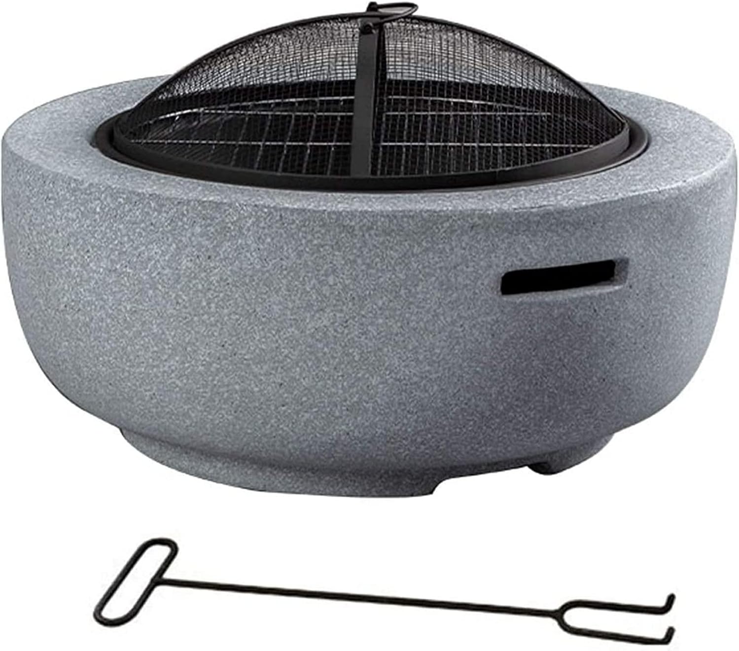 Fire Pit Outdoor Barbecue Grill,Fire Pit Bowl for Garden and Patio, Fire Pit with BBQ Grill Shelf Grill Camping Bowl BBQ with Poker, Grill, Mesh