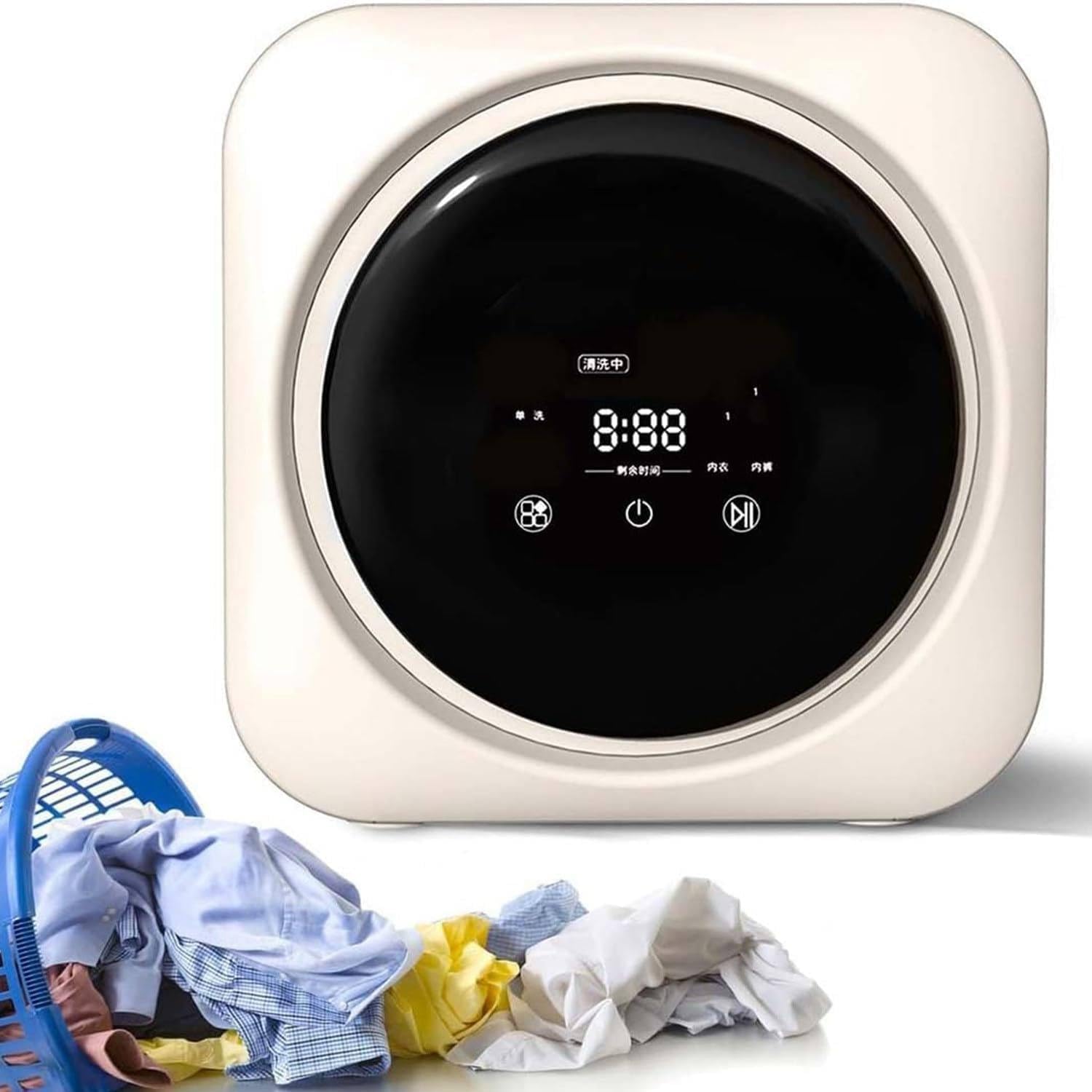 Mini Drum Washing Machine, 3.5L, Front Load, Fully Automatic and Spinner,Built-in Desktop Washer, Highly Efficient for Travel, Apartments, Dorms, Socks, Underwear