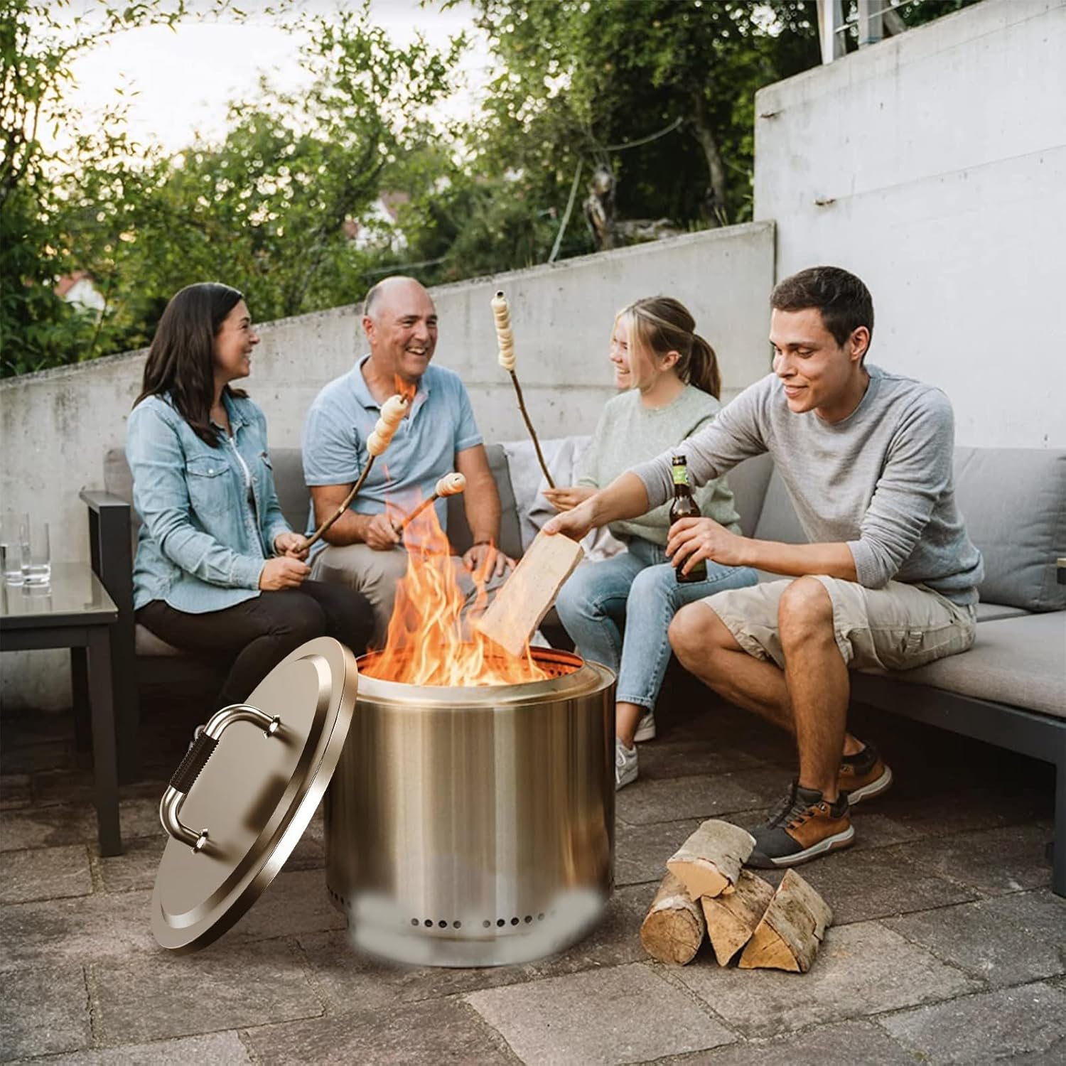 Uniflasy Fire Pit Lid for Solo Stove Yukon, 304 Stainless Steel 27