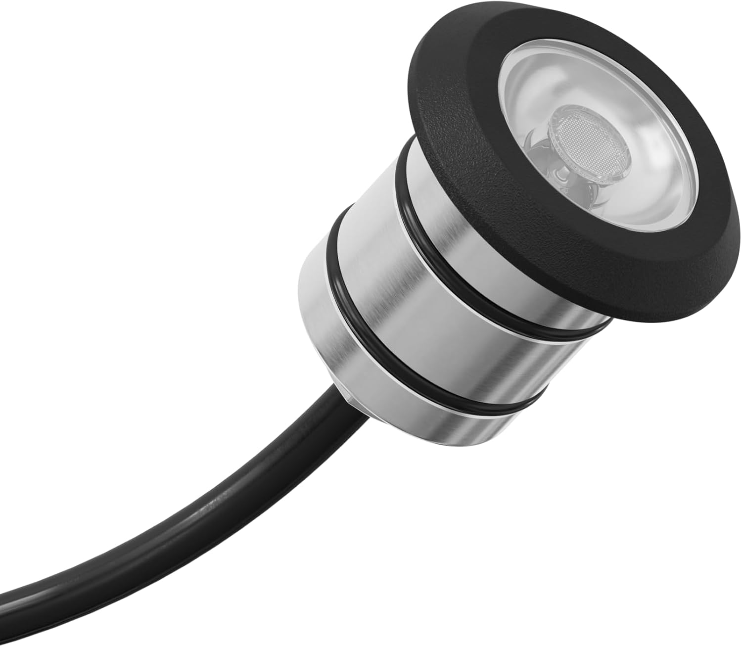 Kichler 100 Lumen LED Mini All-Purpose Recessed in Black Brass, Landscape Lighting, (2.25