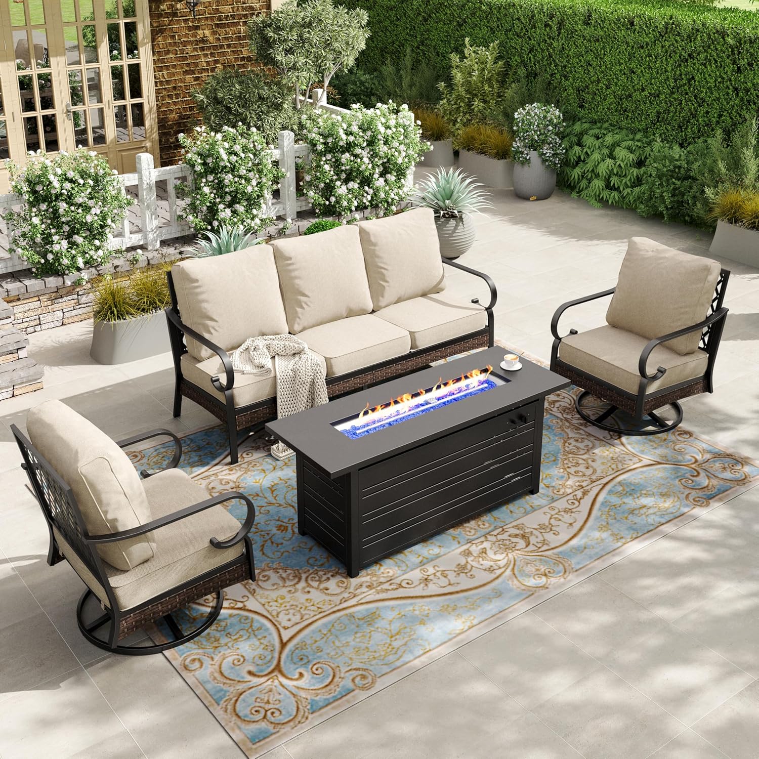 HERA'S HOUSE 4 Piece Patio Furniture Set with 56