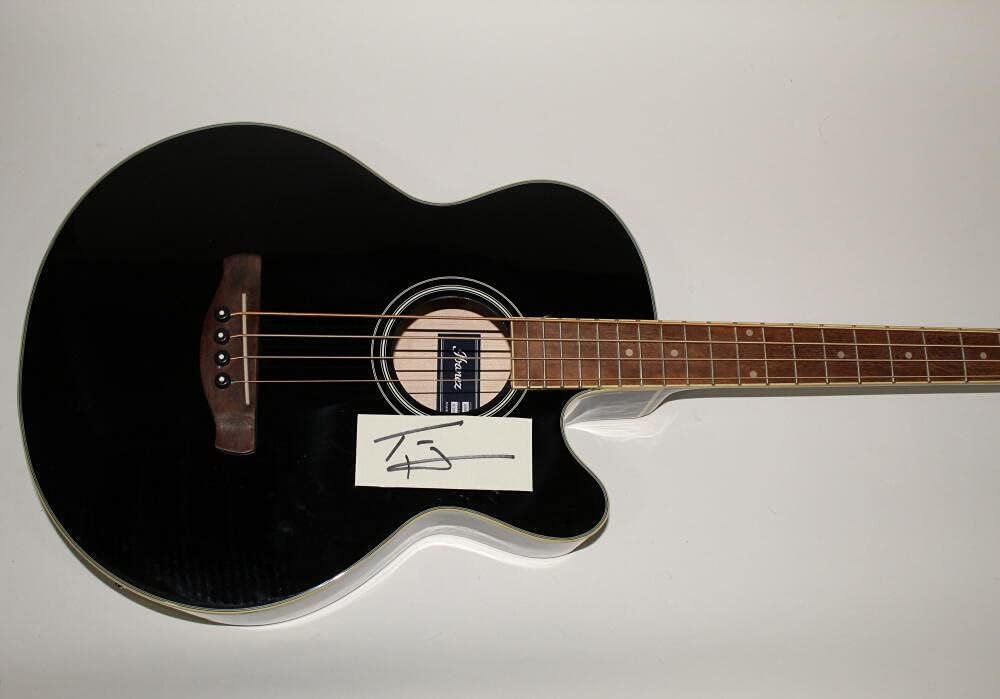 TOM HAMILTON SIGNED AUTOGRAPH IBANEZ FS ACOUSTIC BASS GUITAR - AEROSMITH ACOA