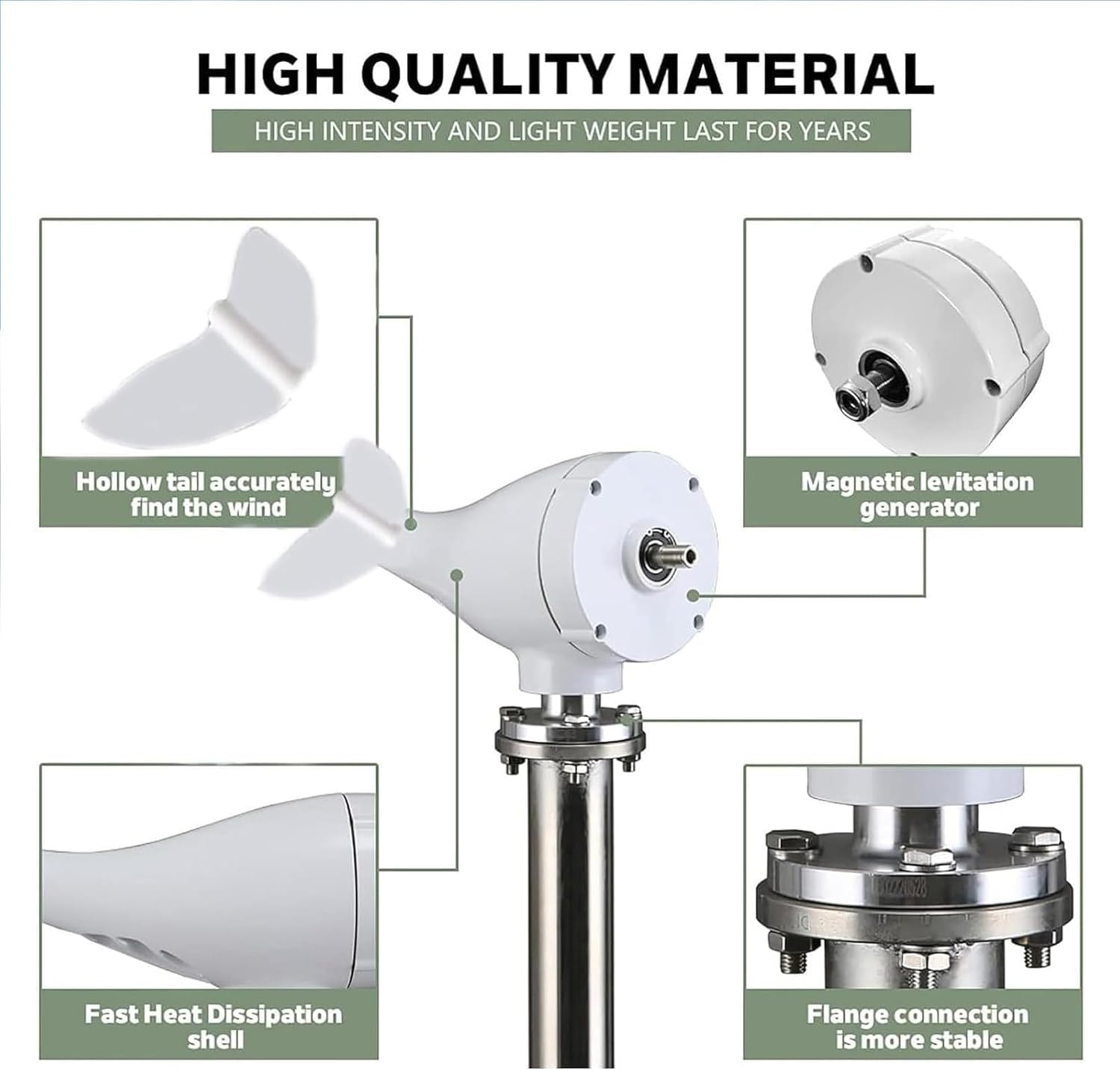 8000W Wind Turbine Generator 12V/24V/48V with 8 Blades & MPPT Controller - High-Efficiency Renewable Energy System for Homes & Weather Stations - Eco-Friendly Power Solution