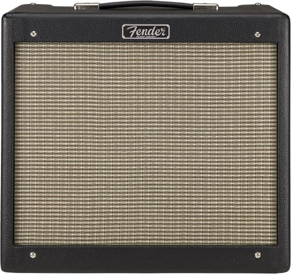 Fender Blues Junior IV Guitar Amplifier, Black Bundle with Instrument Cable, Amperstand Guitar Cradle, Tuner, and 24-Pack Picks
