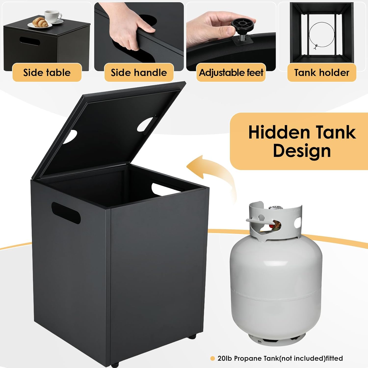 TLGREEN 30in Outdoor Propane Fire Pit Table,2 in 1 Round Gas Fire Pit Table with Tank,50,000 BTU,Rain Cover,304 Stainless Burner,Blue Glass,for Outside,Patio,Deck,Backyard,Garden,Pool,Dark Grey