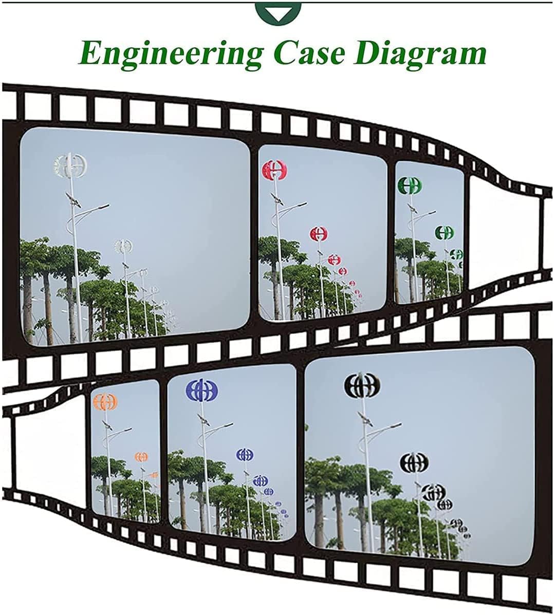Wind Turbine Kit with 5 Blades, 24V Wind Turbine Kit, Household Wind Turbine, Low Speed Start, Low Operating Vibration-Blue,8000W