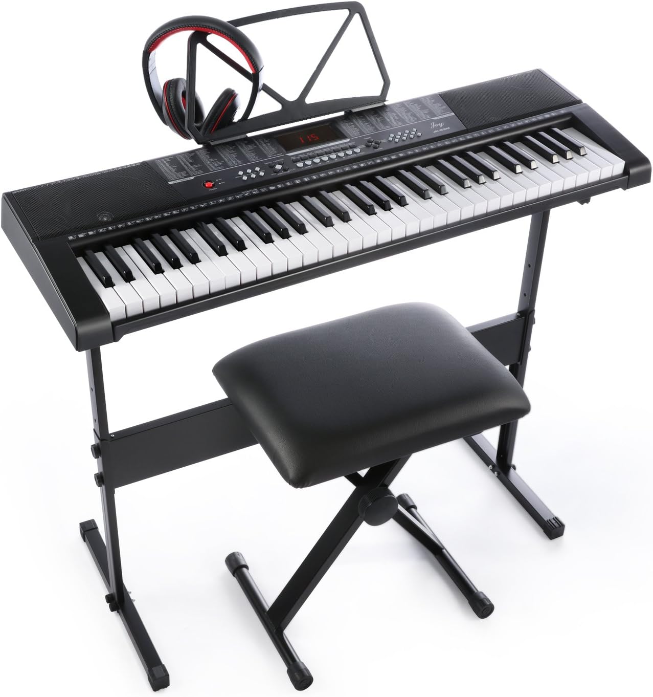 61key Standard Keys Keyboard with USB Music Player,Including Headphone,Stand,Stool & Power Supply-The electronic keyboards