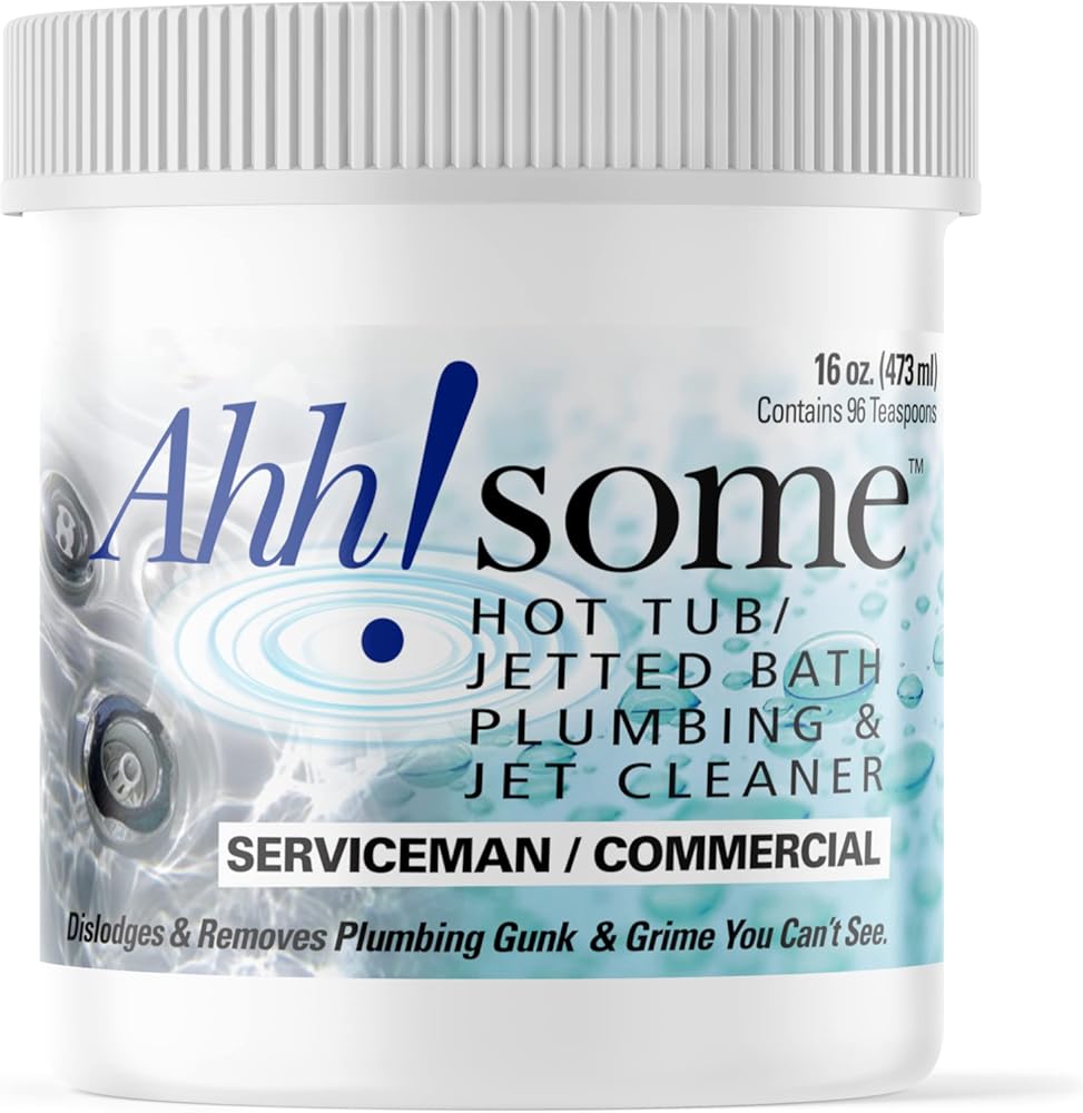 Ahh-Some- Hot Tub Cleaner | Clean Pipes & Jets Gunk Build Up | Clear & Soften Water For Jetted Tub, or Swim Spa | Top Water Clarifier (16 oz)