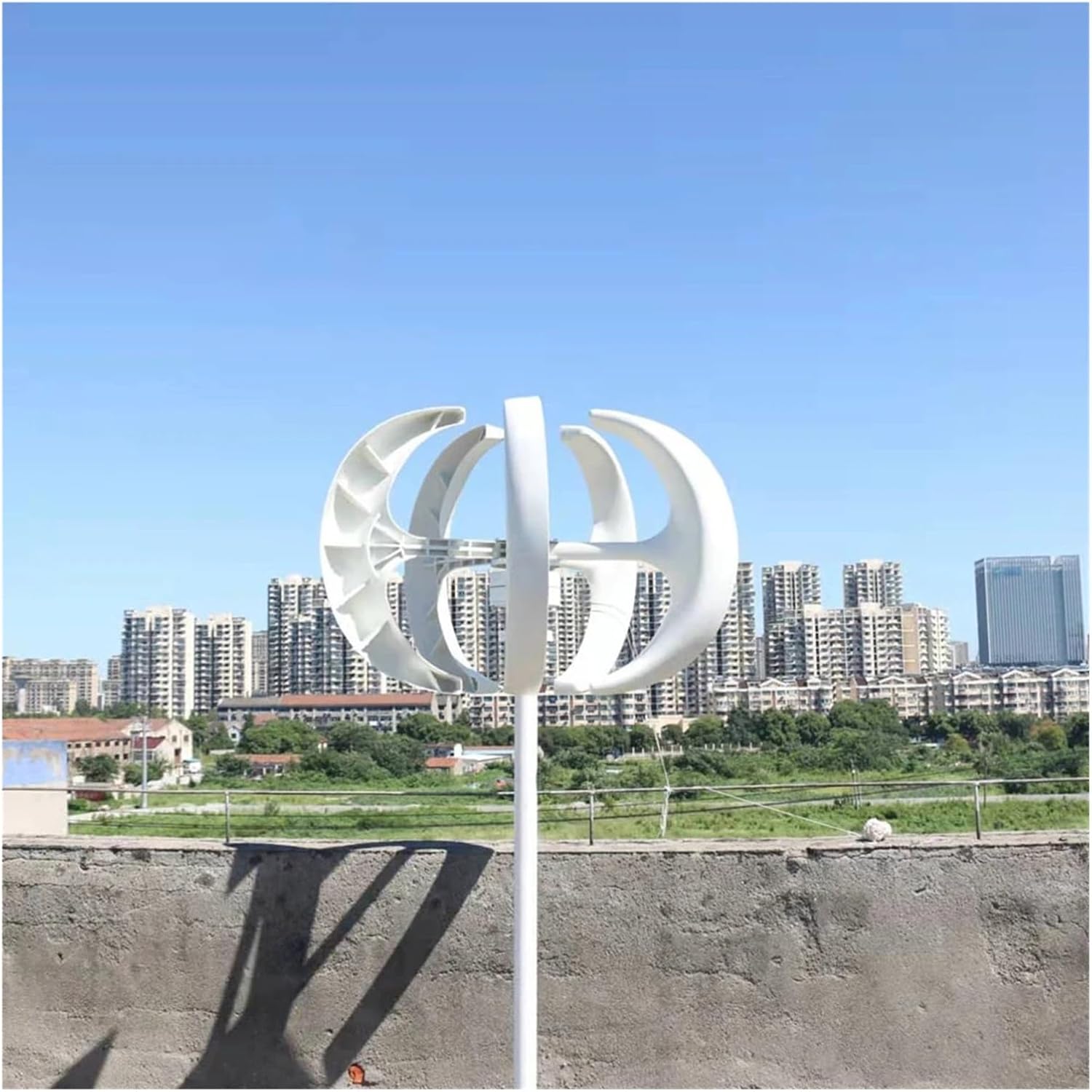 Wind Turbine Generator Kit, 6KW Free Energy Vertical Maglev Wind Turbine High nerator 5000W 24V 48V Household Windmill for Hybrid Solar Wind System(Rojo,24V)