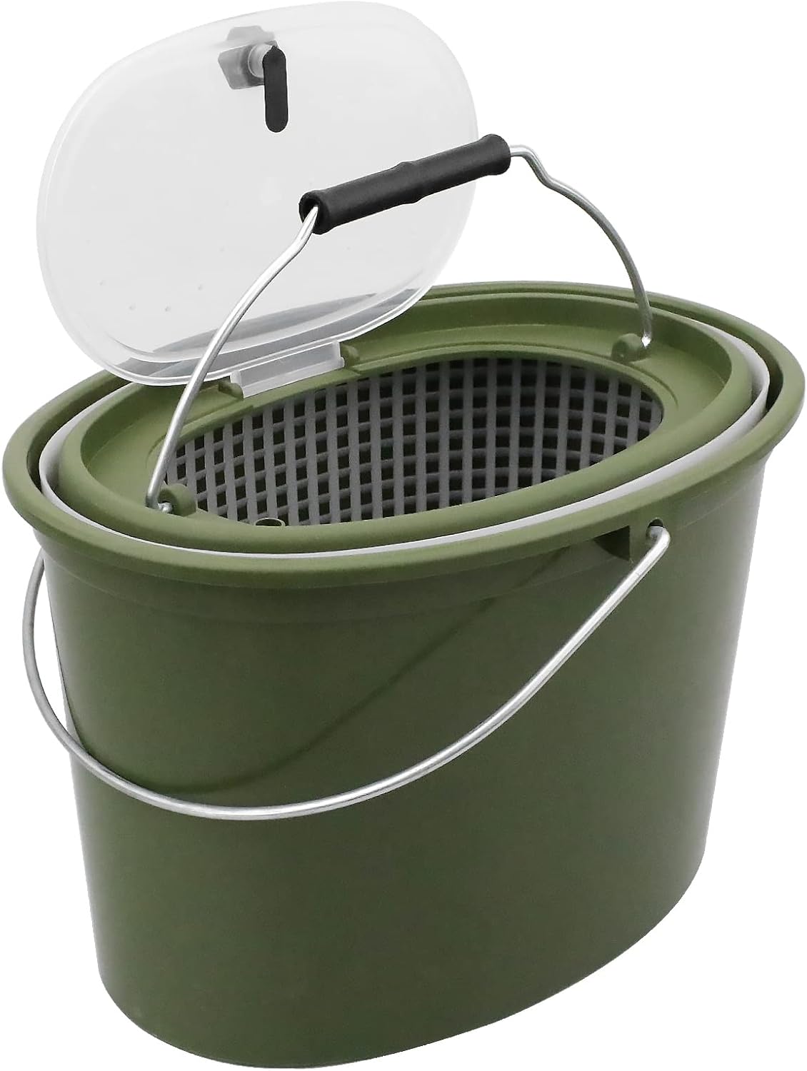 2-in-1 Fishing Bucket -Deck Fish Box Detachable Fish Strainer Colander Fishing Bait Storage Container Handle Fishing Draining Basket