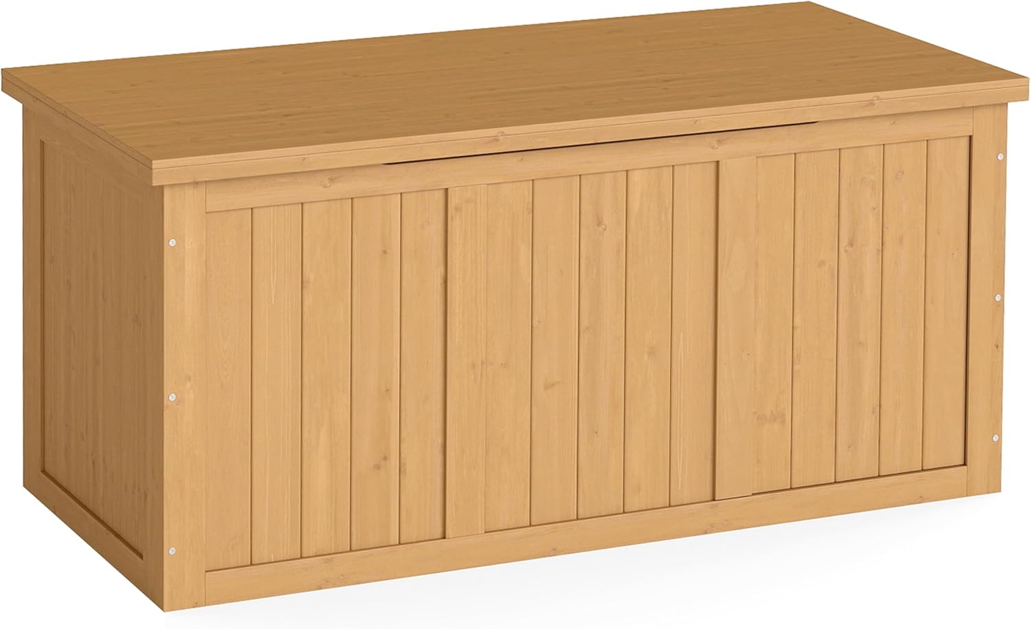 Mederlo 67 Gallon Outdoor Wooden Deck Box Solid Wood Storage Box Seat & Table Top for Patio Furniture Cushions, Pool Toys & Garden Tools