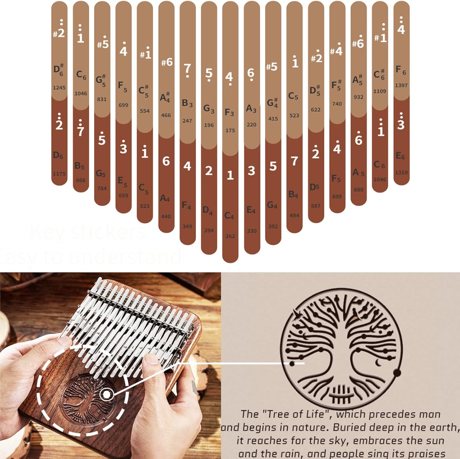 Hluru Kalimba Thumb Piano (34-keys Lifetree)