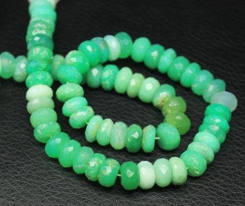 13 inch natural beads strand of 9mm faceted rondelle chrysoprase gemstone beads for DIY jewelry - necklace, bracelet, earring, ring.