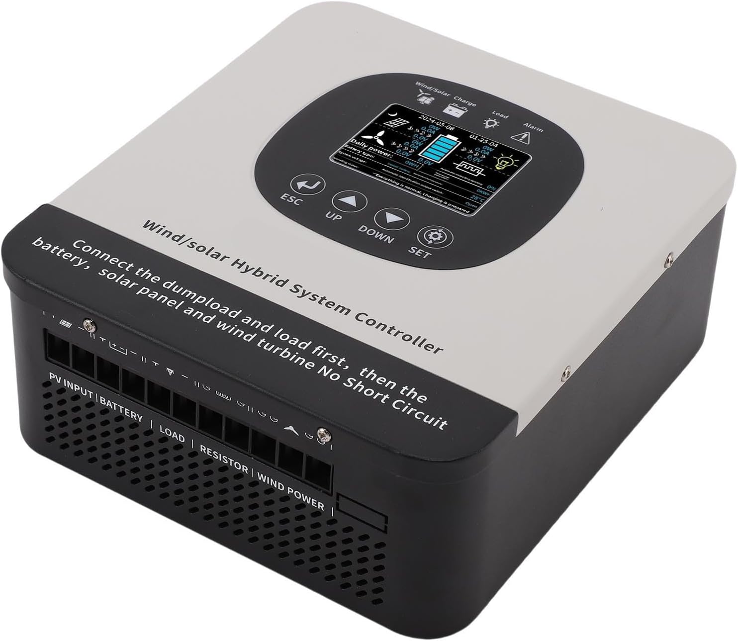 WALFRONT Wind Solar Hybrid Charge Controller, Metal Housing, Advanced MPPT Efficiency, 1200W Wind 800W Solar for Home and Boat