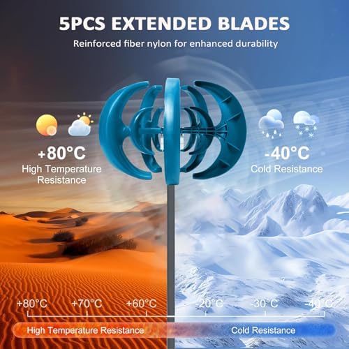 10000W Wind Turbine Generator with 5 Blades & Auto Windward Adjustment, Perfect for Home, Street Lighting, Boats & Terraces - 24V Power Solution