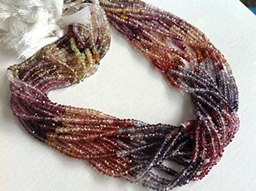 13 inch natural beads strand of 3.5mm faceted rondelle multi spinel gemstone beads for DIY jewelry - necklace, bracelet, earring, ring.