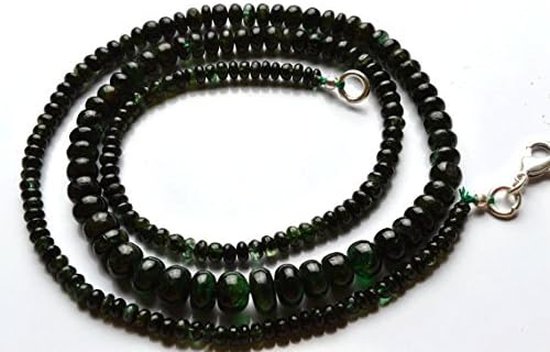 1 Strand Natural 21 Inches Stands AAAA Gems Quality 100% Natural Emerald Transparent Smooth Roundels Beads Necklace 3 to 8 MM