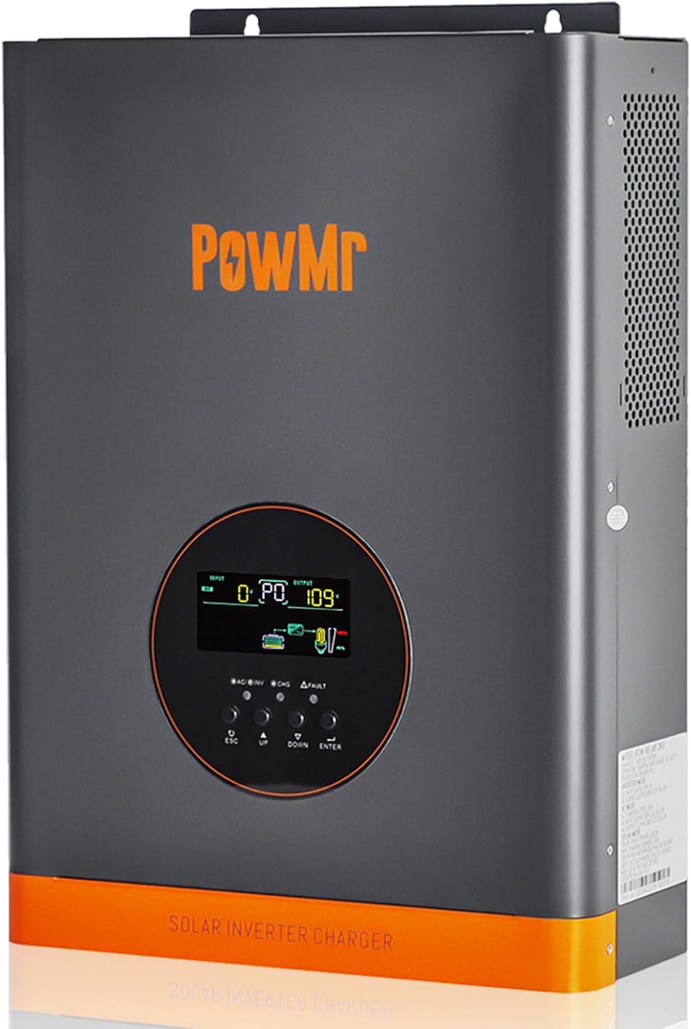 PowMr Solar Inverter 3000W 24V, Peak 9000W, Low-Frequency Pure Sine Wave Inverter 24V to 110V Built-in 60A MPPT Controller, fit for Lead-Acid Lithium Battery and Support Utility/Solar Charge