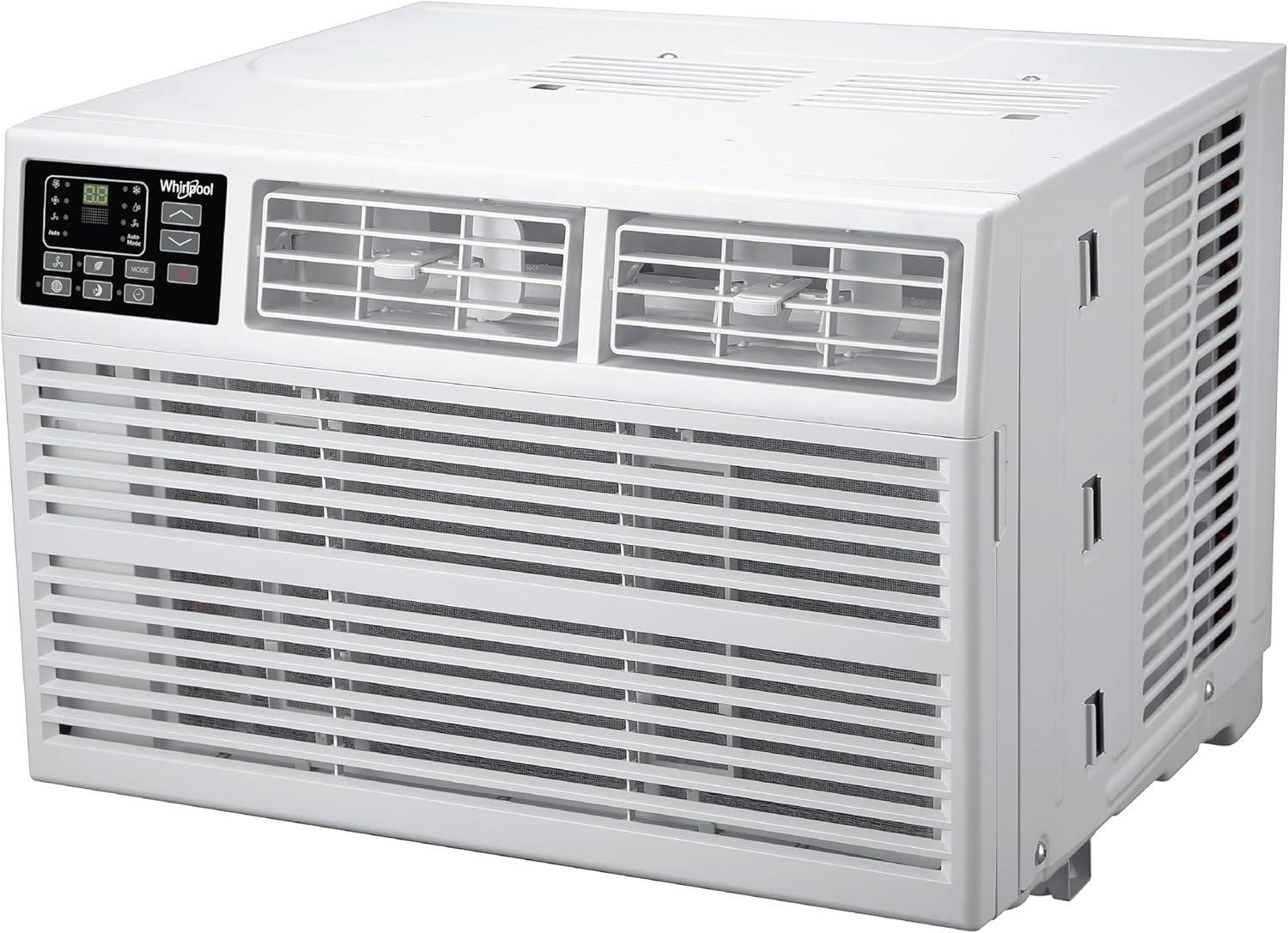 Whirlpool 12,000 BTU 230V Window Air Conditioner with Supplemental Heat, Window Mounted AC Unit with Heater for Apartment, Living Room, Bedroom, Rooms up to 550 Square Feet