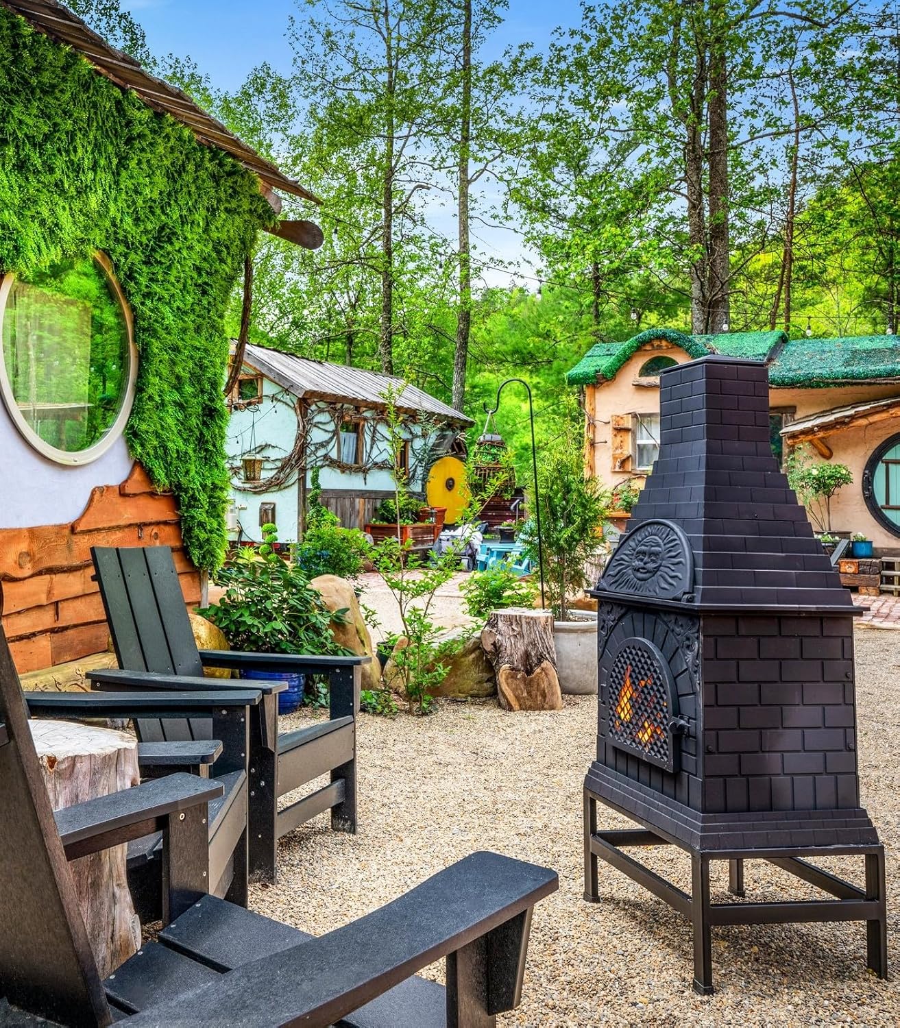 The Blue Rooster Casita Grill Chiminea Outdoor Fireplace Wood Burning Firepit and Pizza Oven