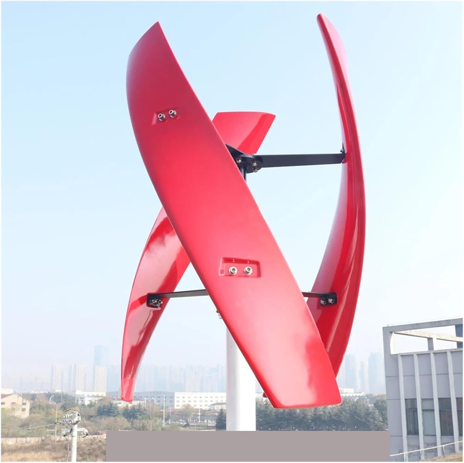 Wind Turbine Generator Kit, 10KW 12V 24V 48V Home Farm Small Vertical Wind Turbine nerators Low Speed 10000W Upright Windmill for Hybrid Solar Wind System(Red-Acc,12V_10KW)