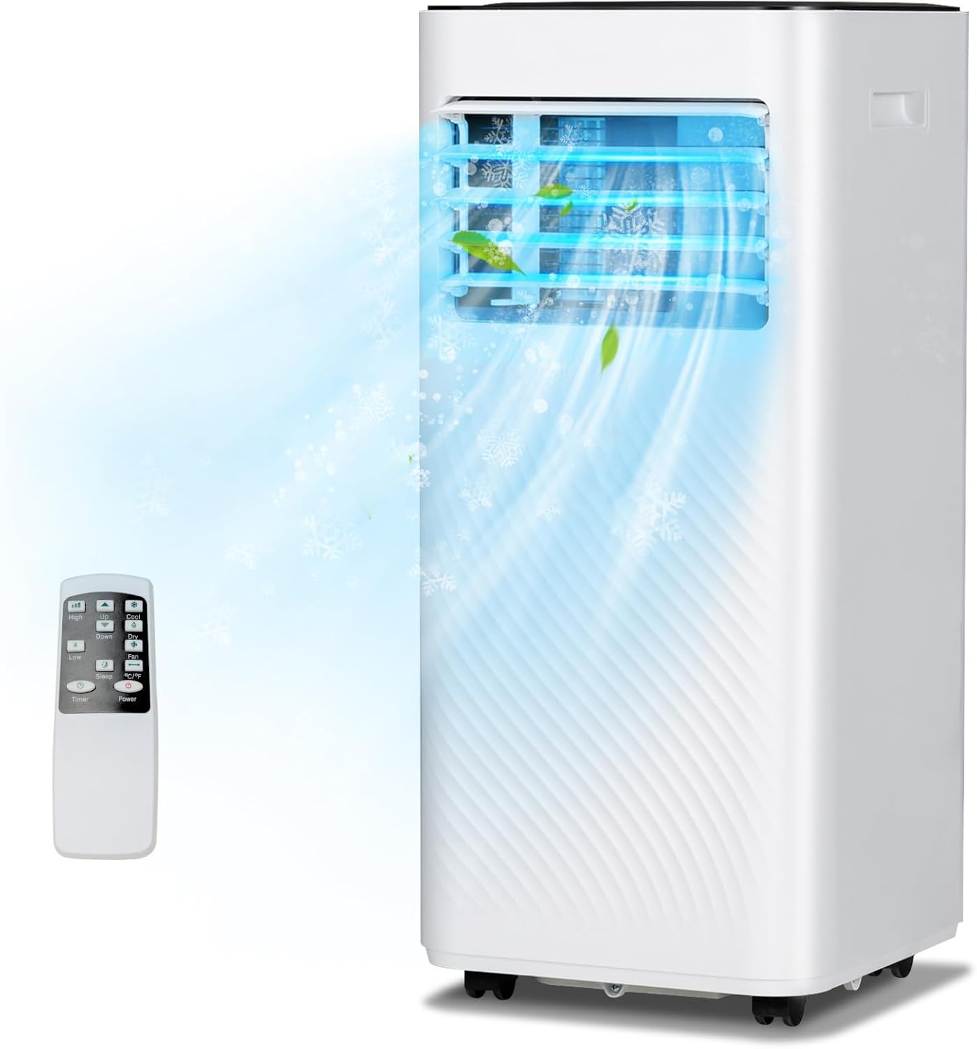 DORTALA Portable Air Conditioners 10000 BTU, 3 in 1 AC Cooling Unit with Remote Control, Dehumidifier, 24H Timer, Window Kit, Personal Standing AC for Bedroom, Dorm, White+Black