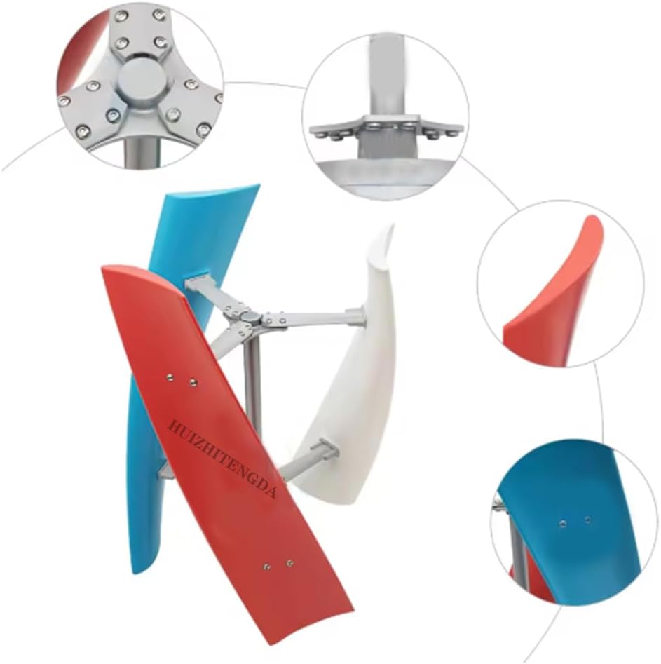 48V,8000W 12V/24V/48V Wind Turbine Generator, with 3 Blades/Controller Wind Turbine Kit No Noise Low Wind Speed Start Windmill Generator for Home, Boats, Street Lighting