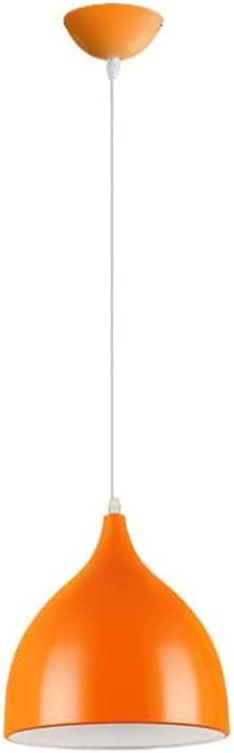 Nordic Style Adjustable Metal Pendant Light with Red Shade for Dining Room and Kitchen - Hardwired Installation, 9.8