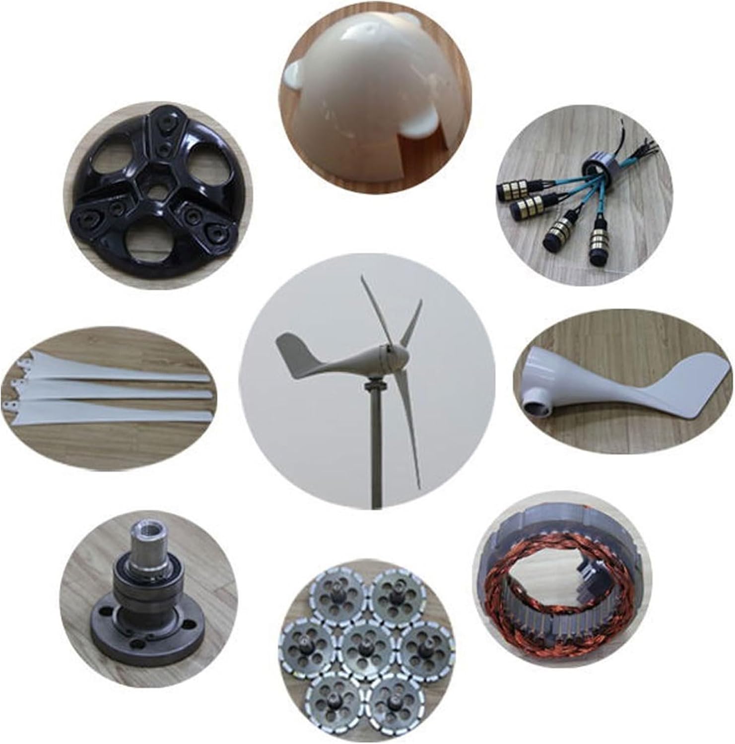 1000W 12V/24V 5 Blades Wind Turbine with MPPT Controller ， Wind Turbine Windmill Home Street Light Monitoring Boat Three-Phase AC Permanent Magnet Generator (24, Volts)