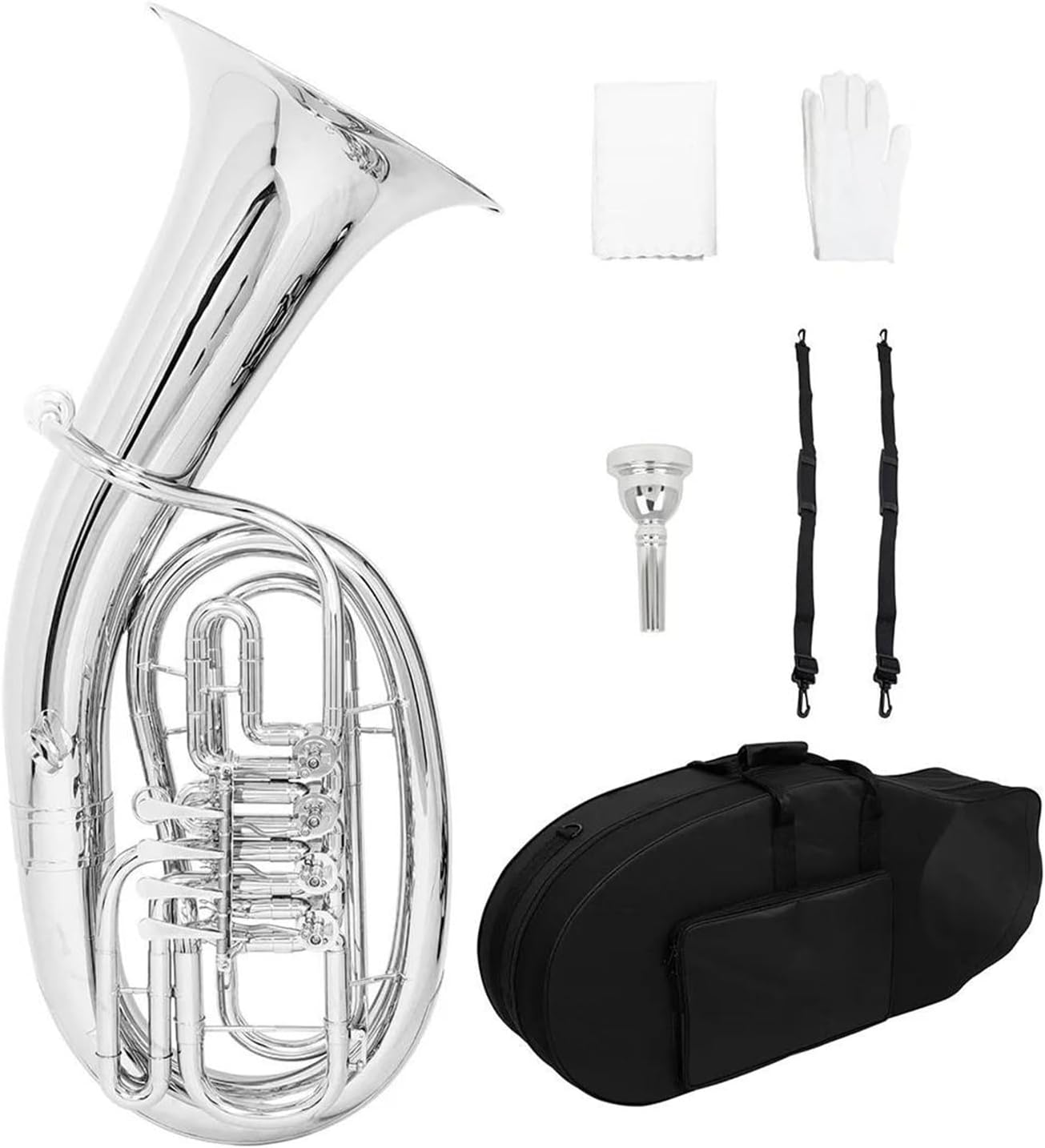 Professional Bb Euphonium Instrument 4 Keys