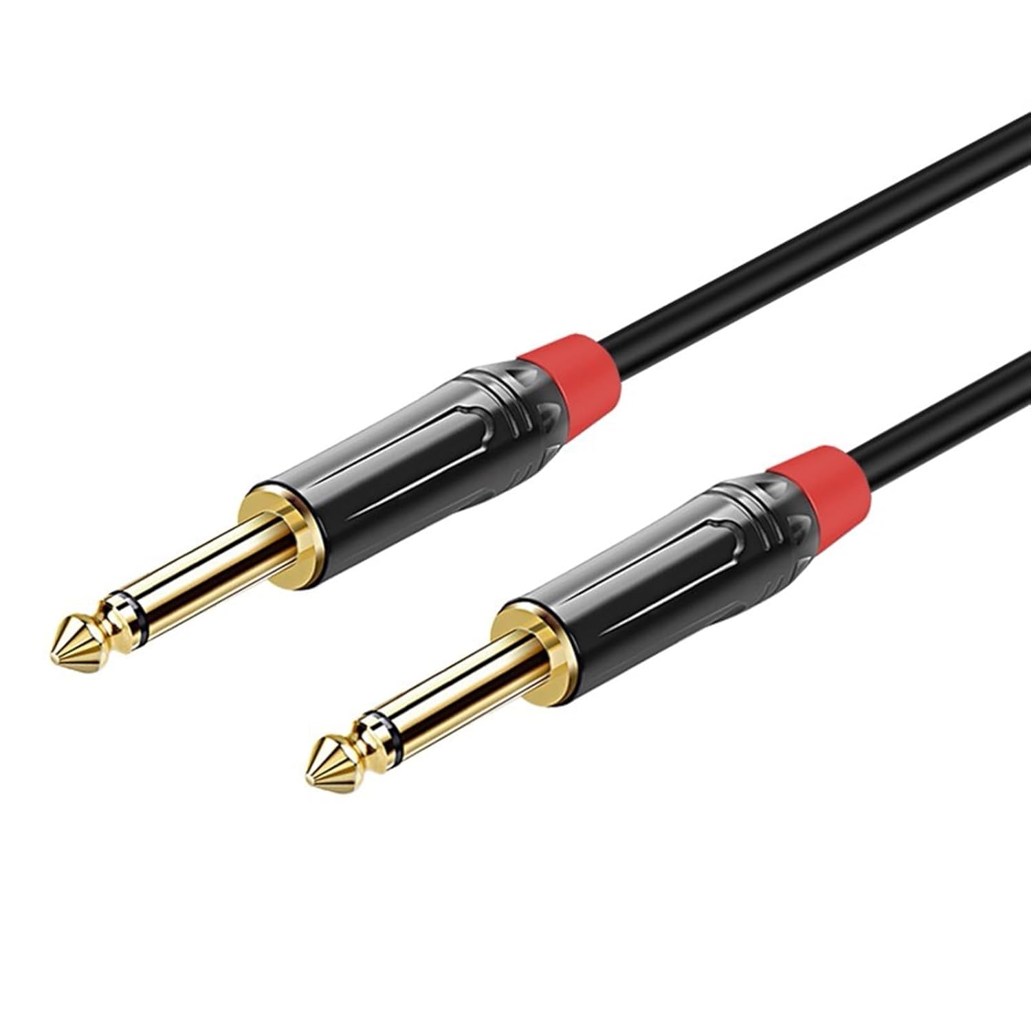 Pro Audio Cable 6.35 Cable Male to Male 6.5mm Large Two-core Mixer Amplifier Electric Guitar Connection Cable(Red,30m)