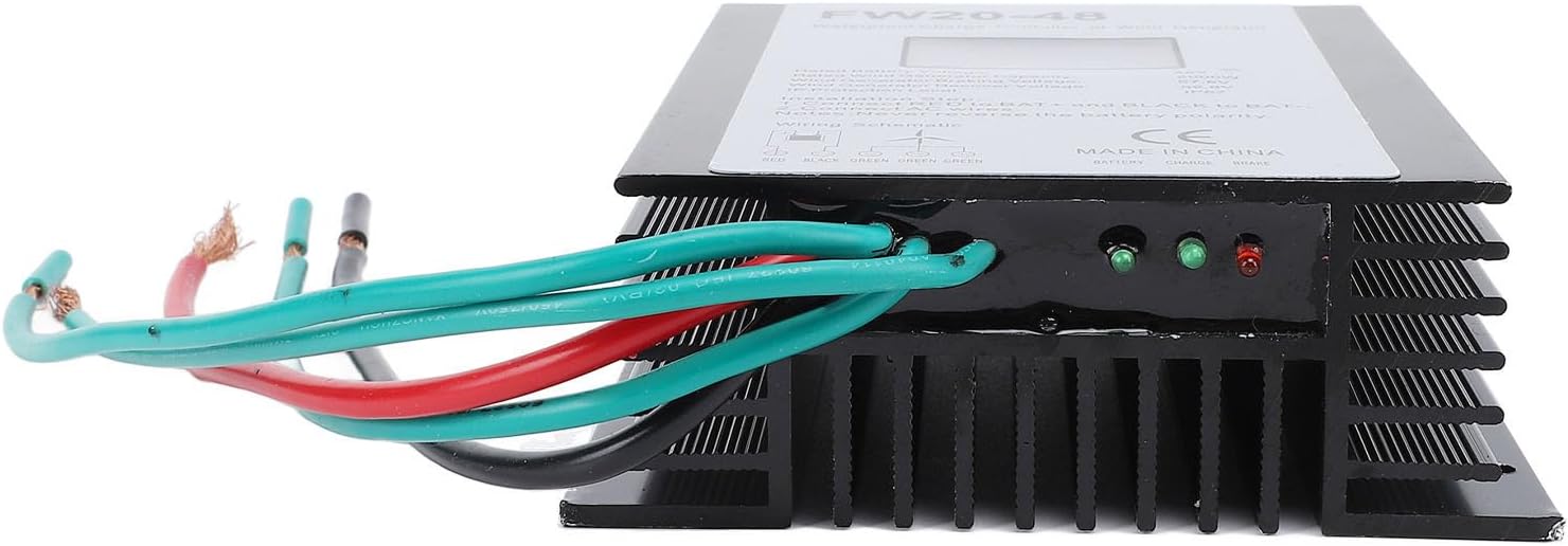 Pilipane 2000W Wind Turbine Charge Controller 48V IP67 Water MPPT Wind Turbine Generator Controller with LED Display for Home Use Aluminum Alloy Shell
